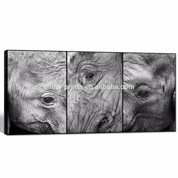 Elephant Close up Eyes Picture Giclee Print/,black and White Elephant Head Canvas Wall Art/animal Canvas Prints with Inner Wood